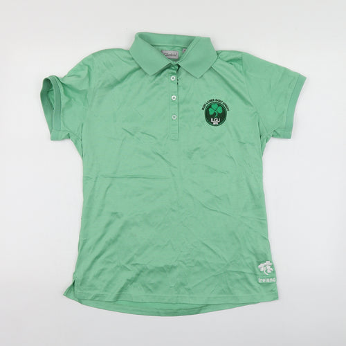 Glenbrae Womens Green  Cotton Basic Polo Size XL Collared - Irish Ladies Golf