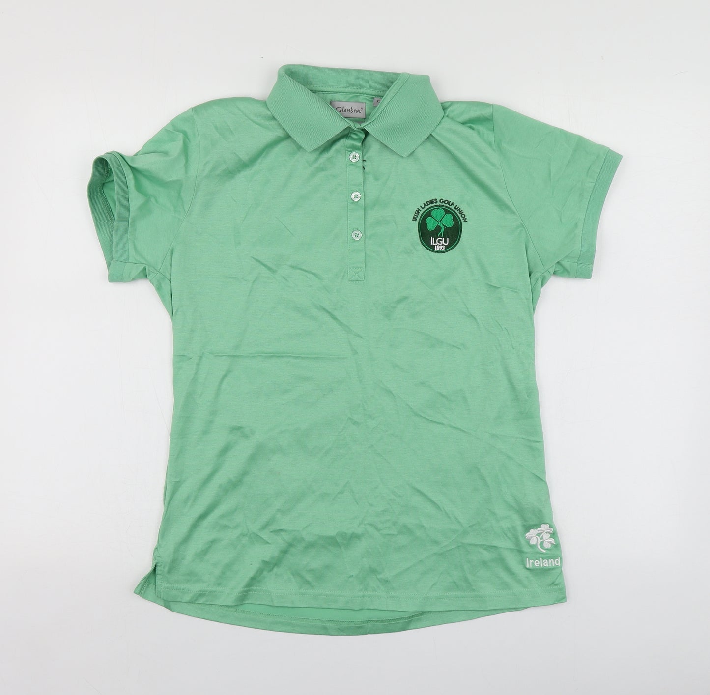 Glenbrae Womens Green  Cotton Basic Polo Size XL Collared - Irish Ladies Golf