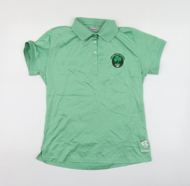 Glenbrae Womens Green  Cotton Basic Polo Size XL Collared - Irish Ladies Golf
