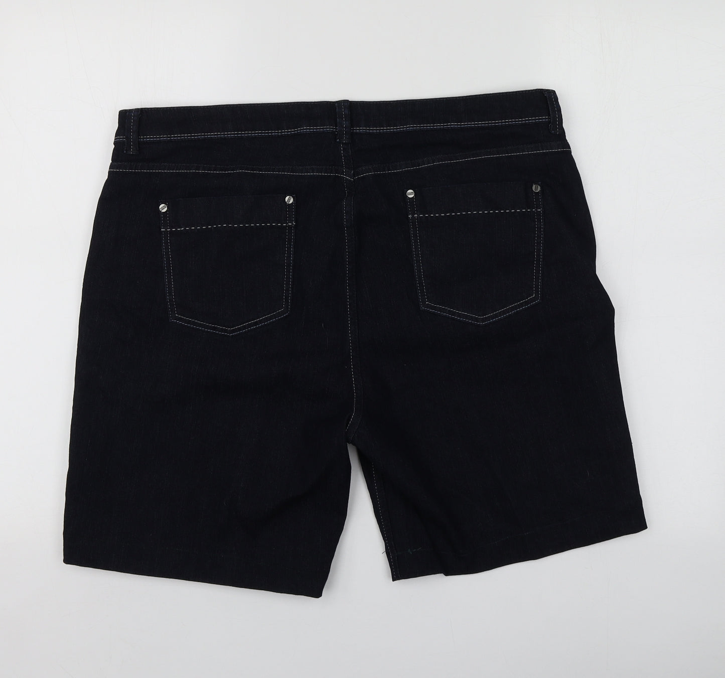 Per Una Womens Blue  Cotton Chino Shorts Size 18  Regular
