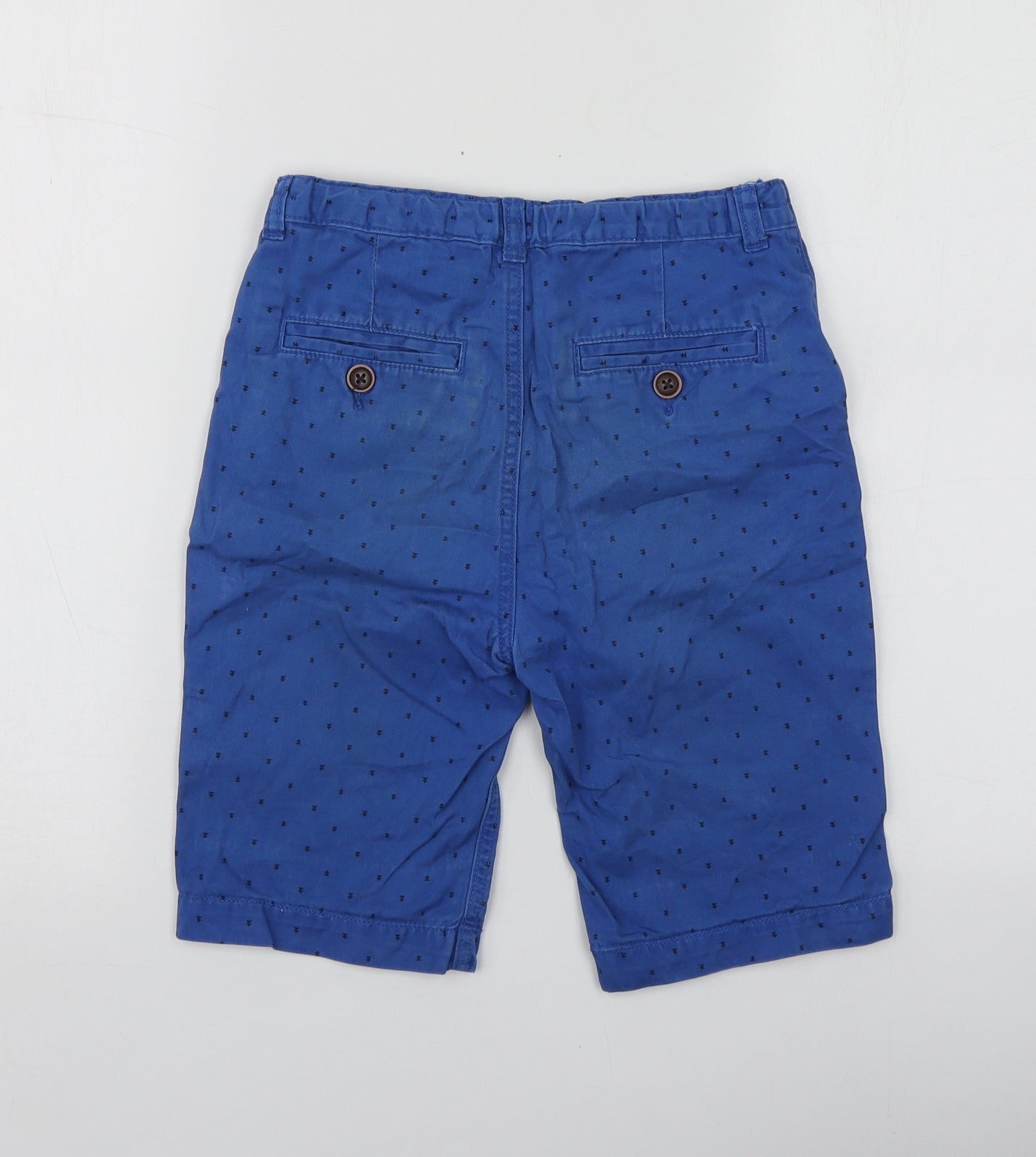 George Boys Blue Geometric Cotton Cargo Shorts Size 8-9 Years  Regular