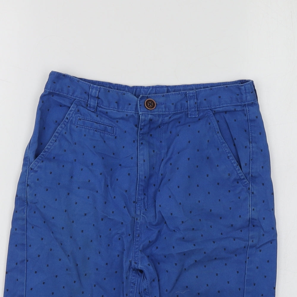 George Boys Blue Geometric Cotton Cargo Shorts Size 8-9 Years  Regular