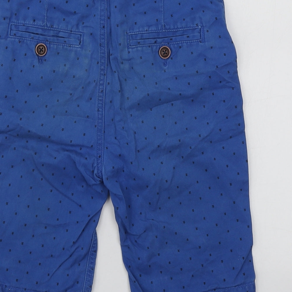 George Boys Blue Geometric Cotton Cargo Shorts Size 8-9 Years  Regular