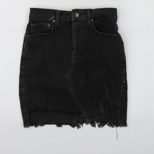 Pull&Bear Womens Grey  Cotton Mini Skirt Size S