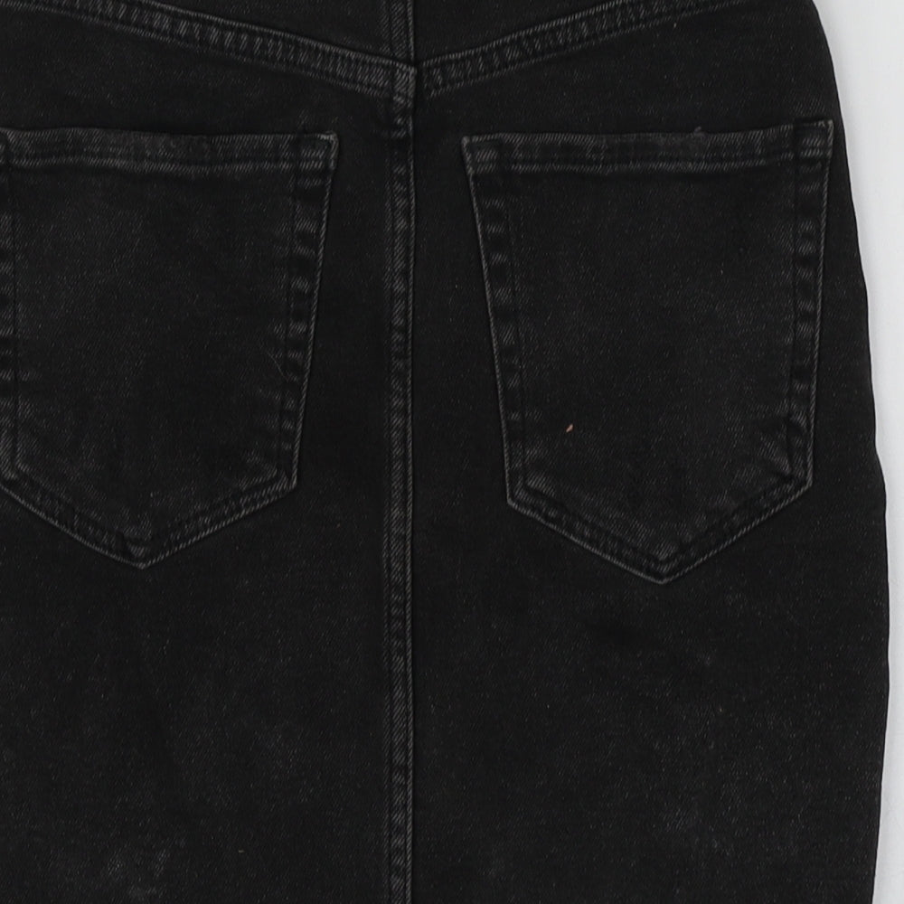 Pull&Bear Womens Grey  Cotton Mini Skirt Size S