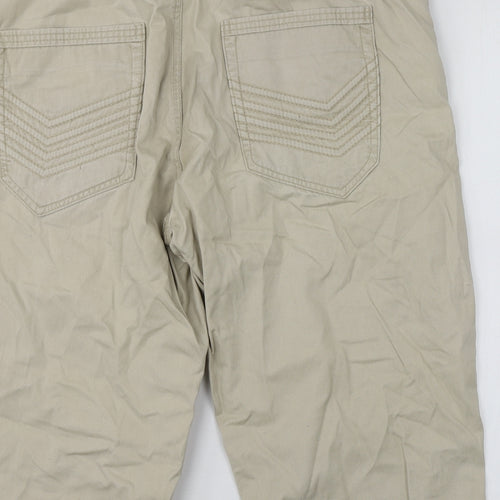 Bauhaus Mens Beige  Cotton Cargo Shorts Size 38  Regular