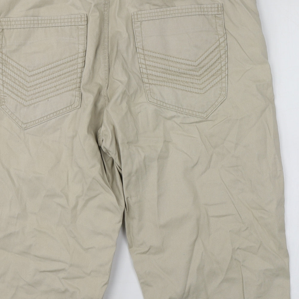 Bauhaus Mens Beige  Cotton Cargo Shorts Size 38  Regular