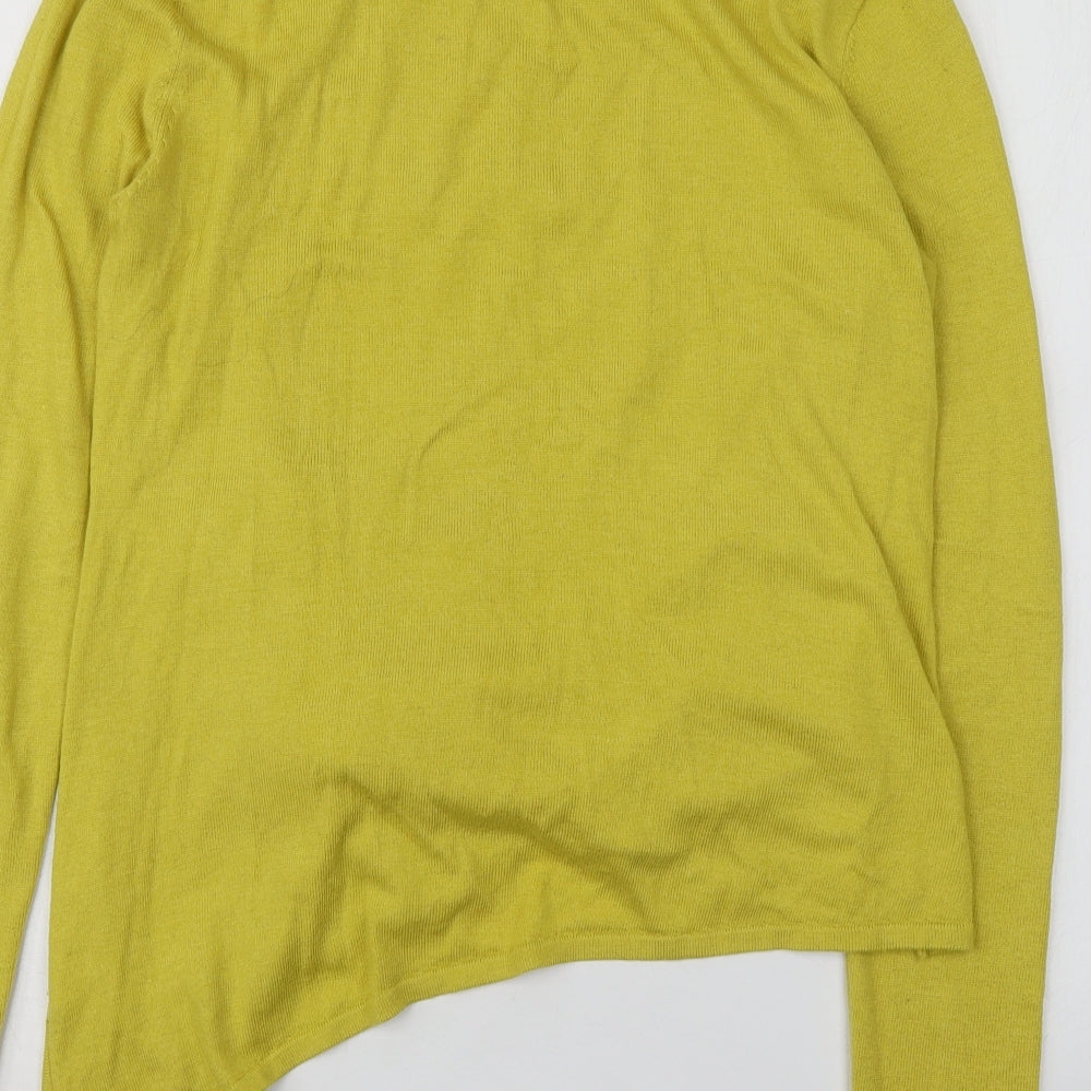 River Island Womens Yellow Round Neck  Polyester Pullover Jumper Size 12