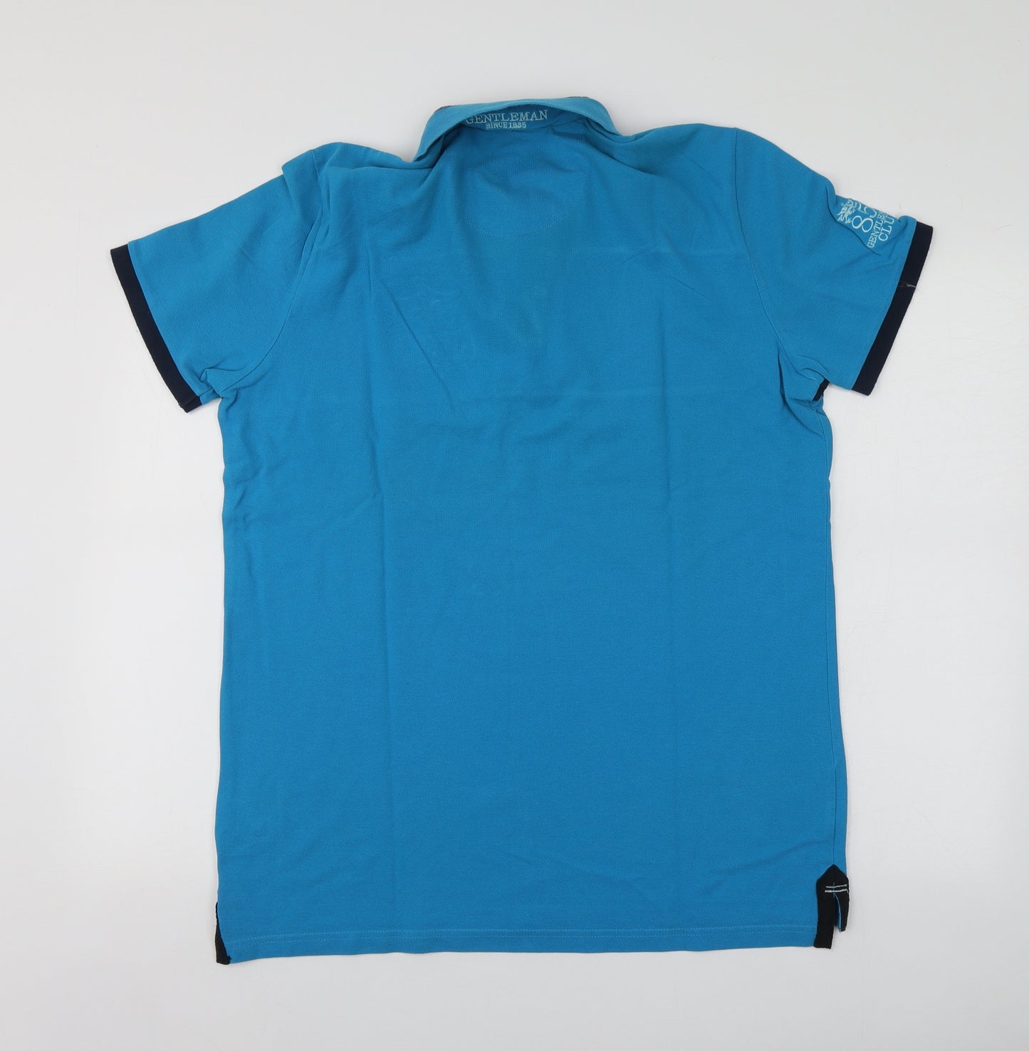 Plaza Italia Mens Blue  Cotton  Polo Size XL Collared  - Gentleman Club