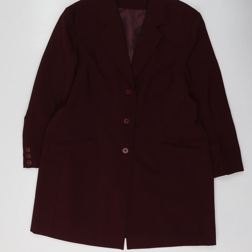 Classics Womens Purple  Polyester Jacket Suit Jacket Size 18