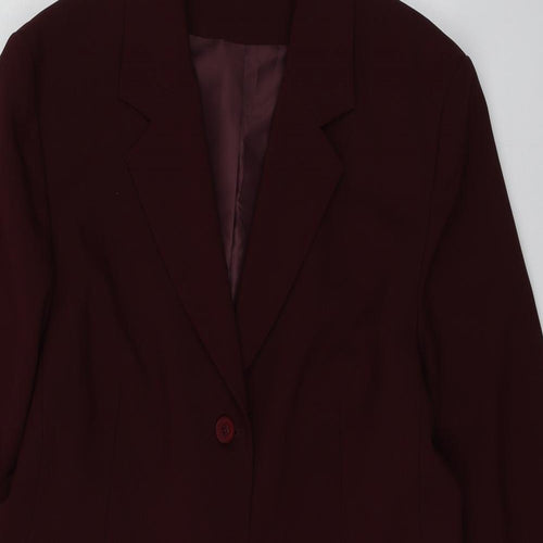 Classics Womens Purple  Polyester Jacket Suit Jacket Size 18