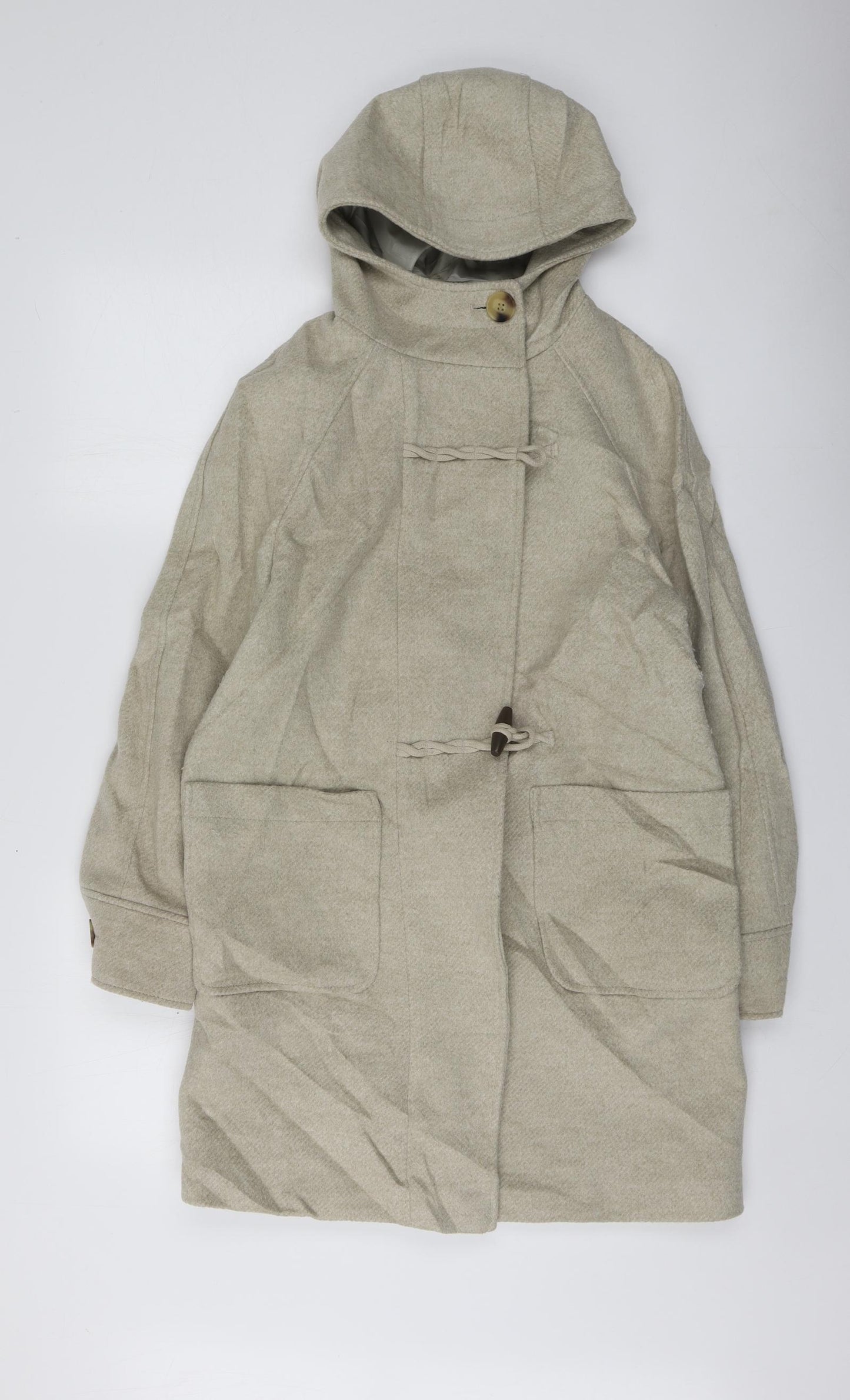 M&S Womens Beige   Pea Coat Coat Size 8