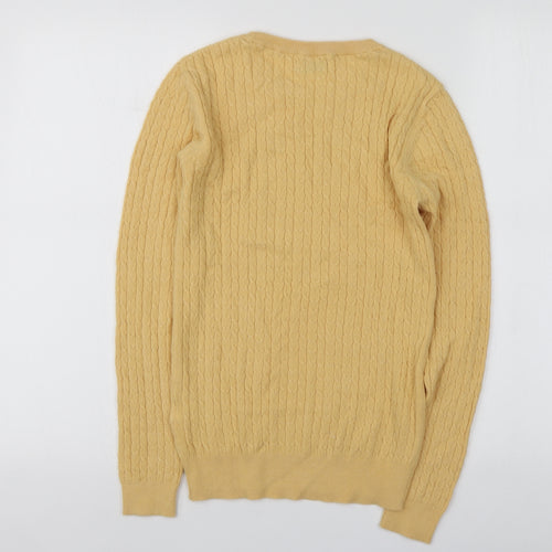 Papaya Womens Yellow Round Neck  Viscose Pullover Jumper Size 8