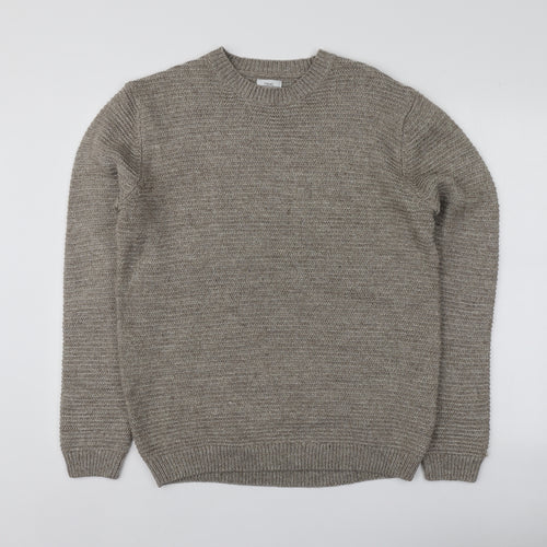 NEXT Mens Brown Round Neck  Acrylic Pullover Jumper Size M