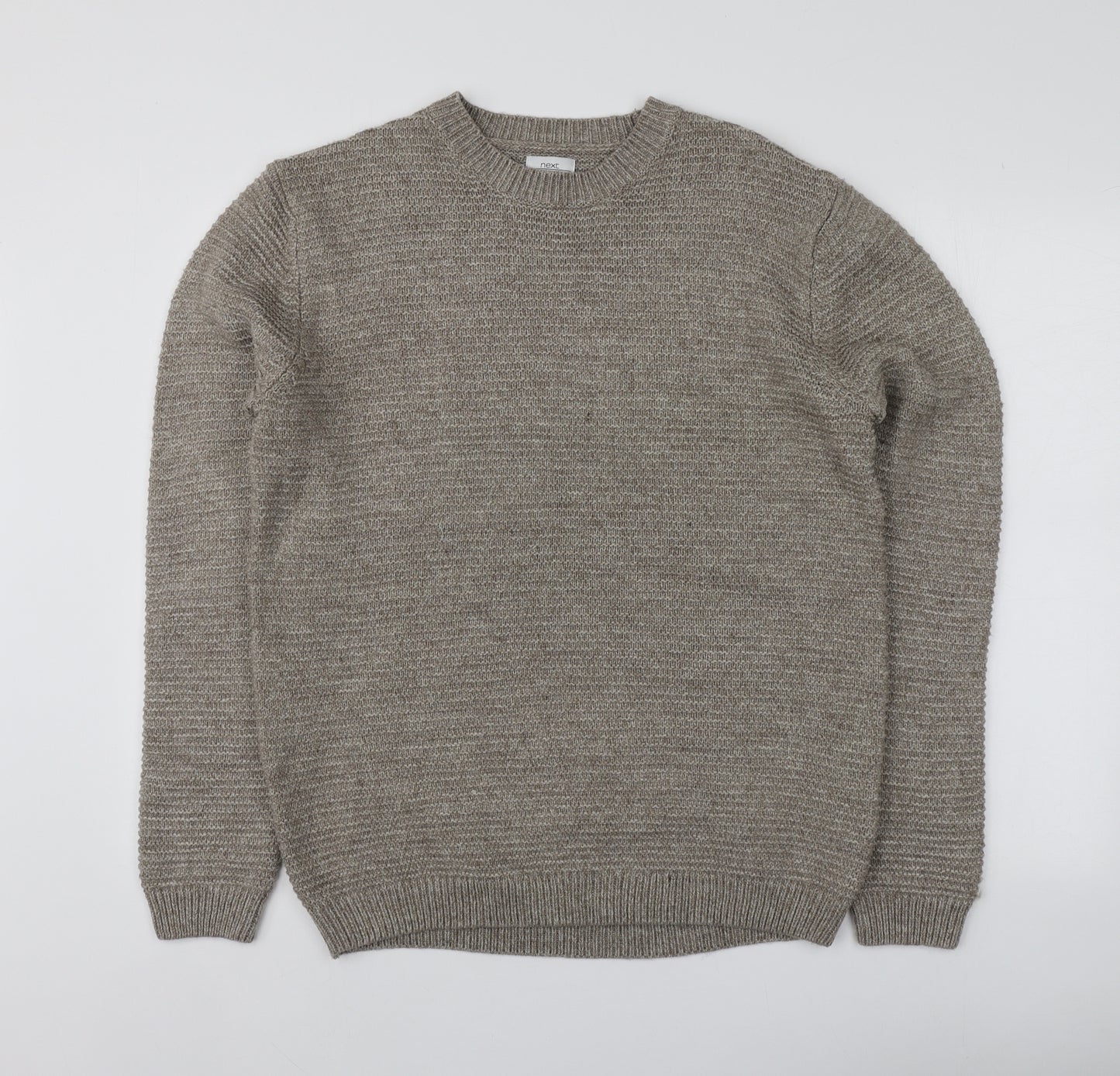 NEXT Mens Brown Round Neck  Acrylic Pullover Jumper Size M