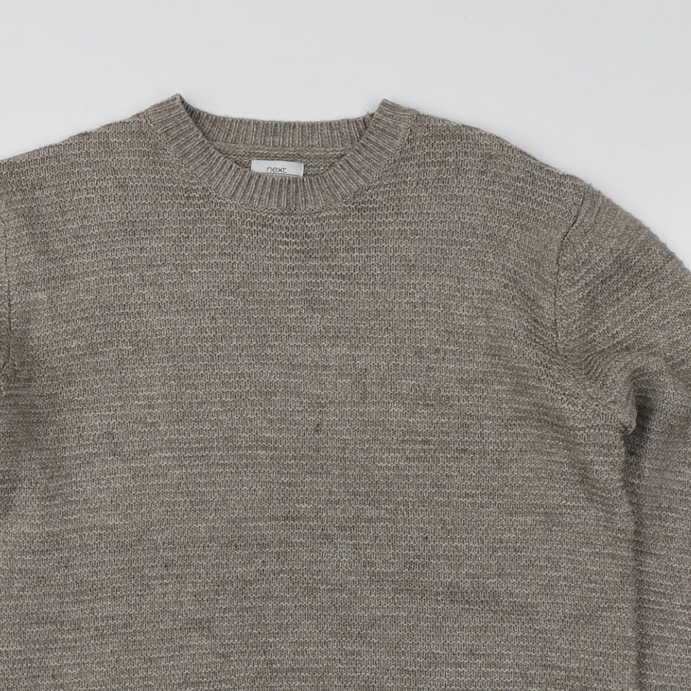 NEXT Mens Brown Round Neck  Acrylic Pullover Jumper Size M