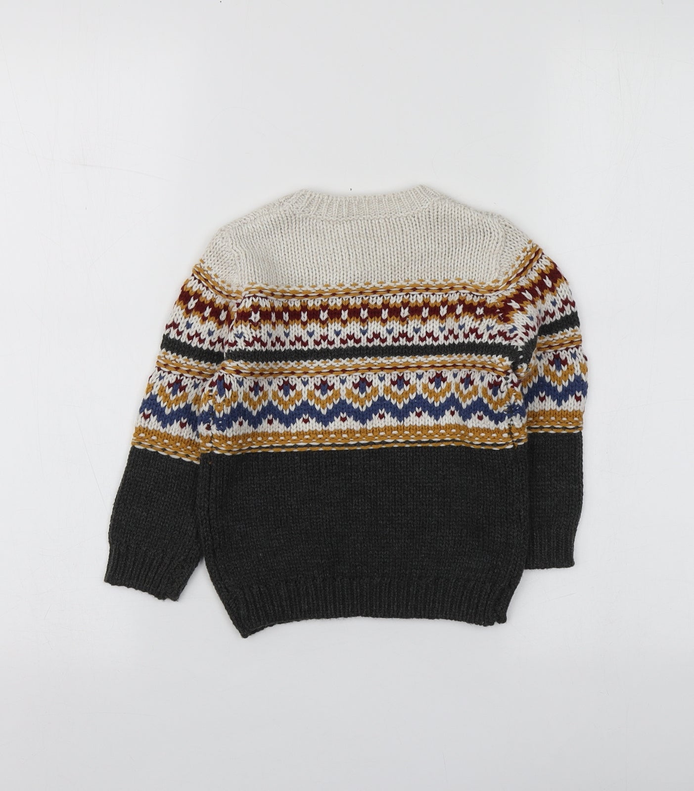 Dunnes Stores Boys Multicoloured Geometric Acrylic Pullover Jumper Size 18-24 Months