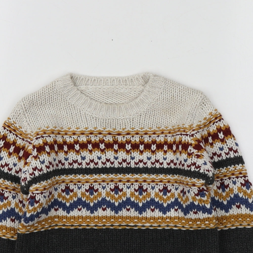 Dunnes Stores Boys Multicoloured Geometric Acrylic Pullover Jumper Size 18-24 Months