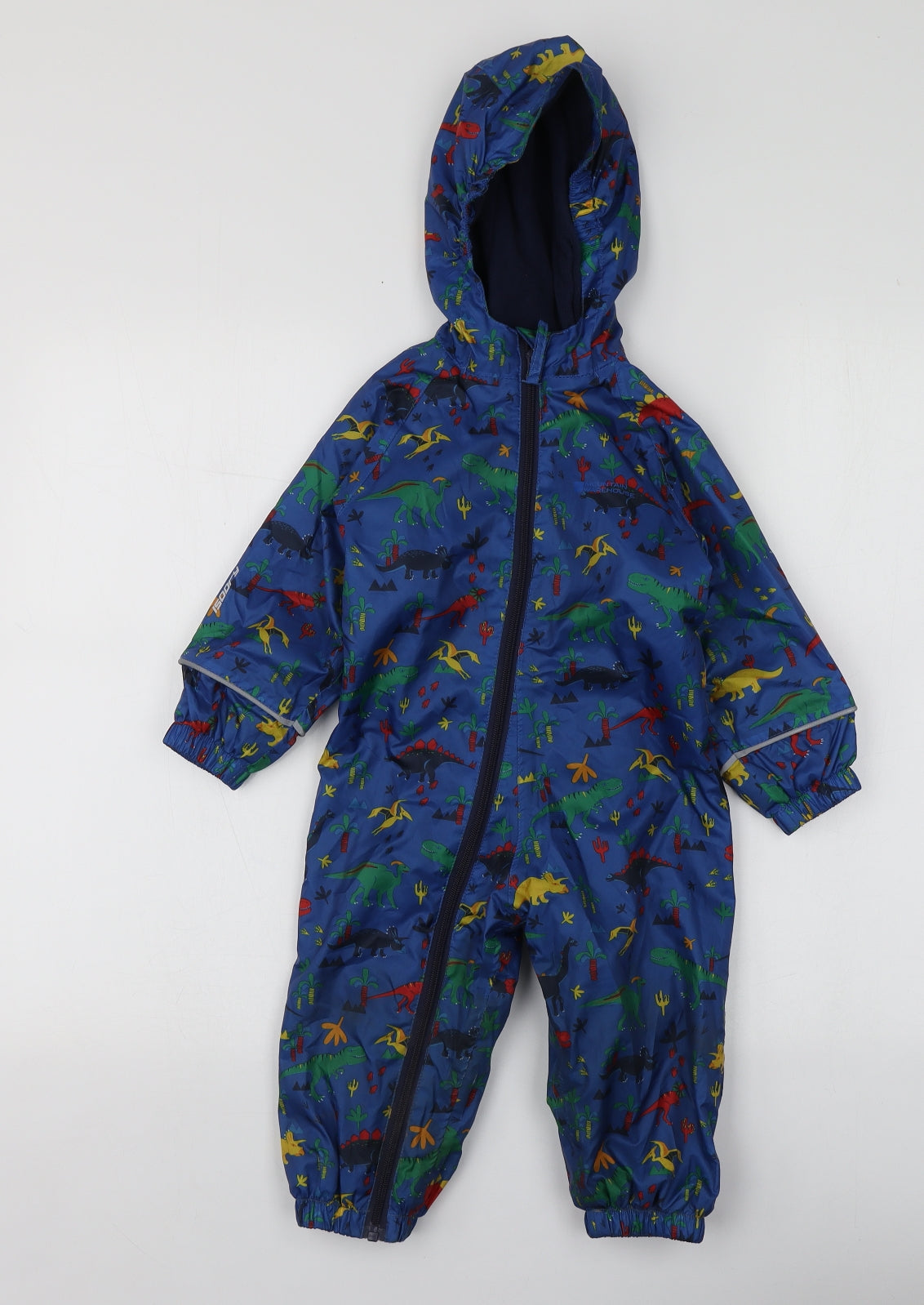 Mountain Warehouse Boys Blue Geometric Polyester Babygrow One-Piece Size 12-18 Months