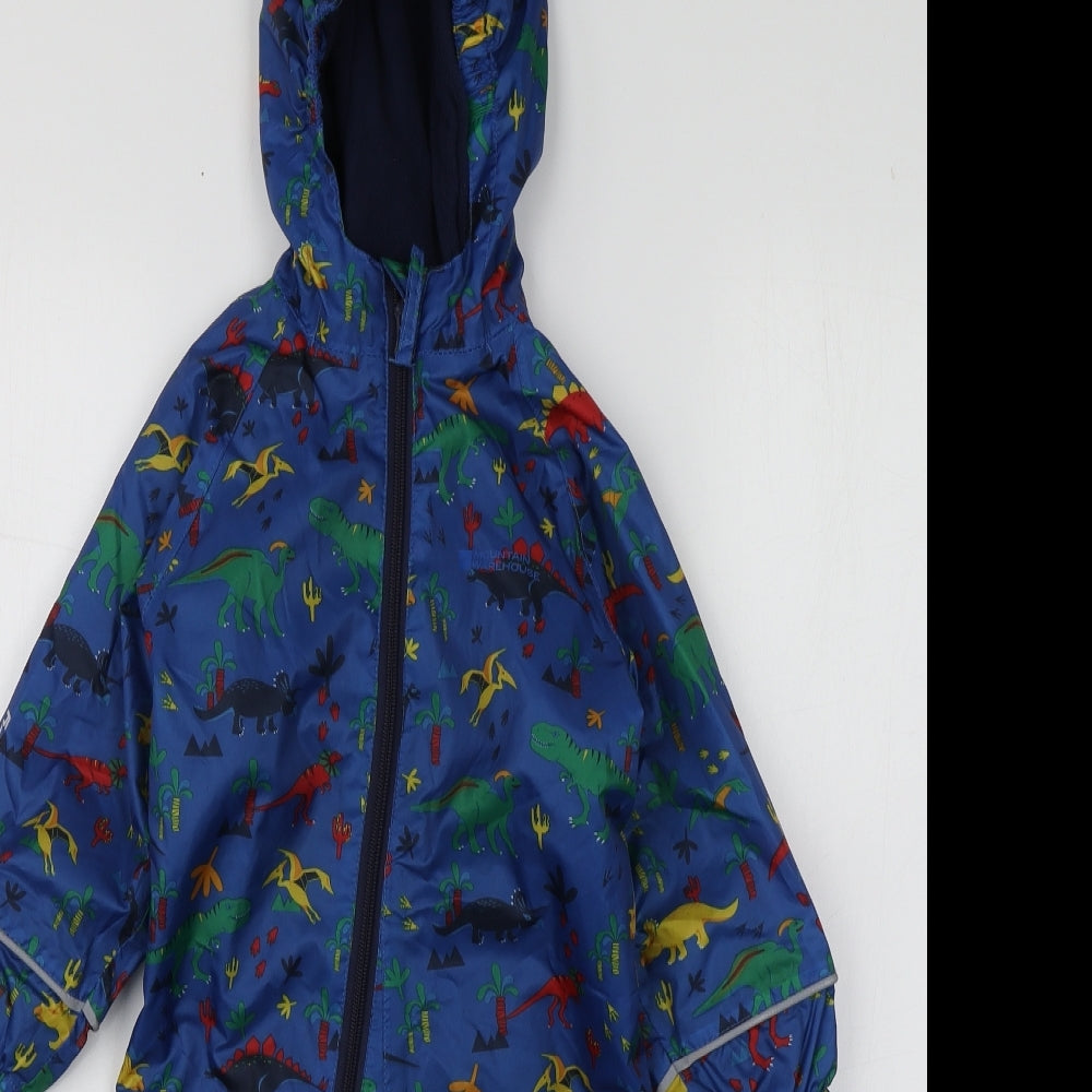 Mountain Warehouse Boys Blue Geometric Polyester Babygrow One-Piece Size 12-18 Months