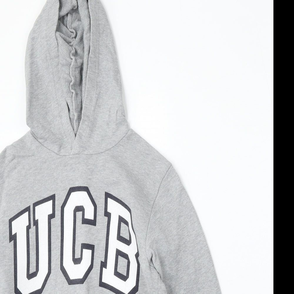 United Colors of Benetton Boys Grey  Cotton Pullover Hoodie Size 10-11 Years