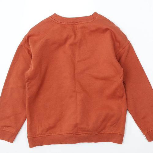 George Girls Orange  Cotton Pullover Hoodie Size 10 Years