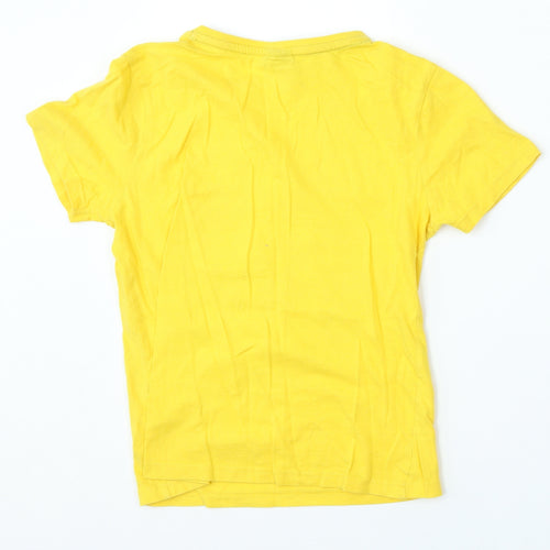 Primark Boys Yellow  Cotton Basic T-Shirt Size 9-10 Years Round Neck  - harry potter