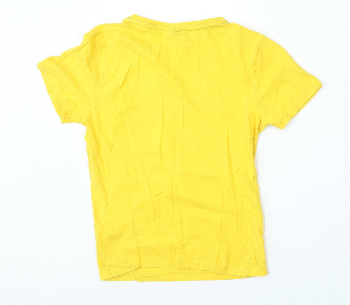 Primark Boys Yellow  Cotton Basic T-Shirt Size 9-10 Years Round Neck  - harry potter
