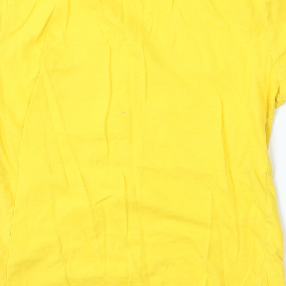 Primark Boys Yellow  Cotton Basic T-Shirt Size 9-10 Years Round Neck  - harry potter