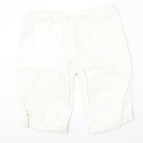 Papaya Womens White  Cotton Cargo Shorts Size 16 L13 in Regular