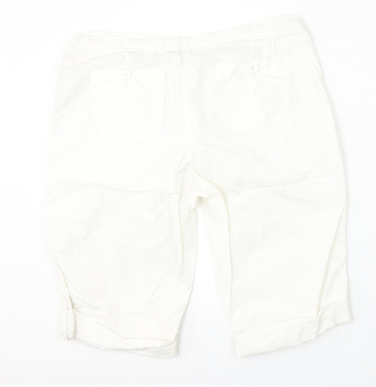Papaya Womens White  Cotton Cargo Shorts Size 16 L13 in Regular