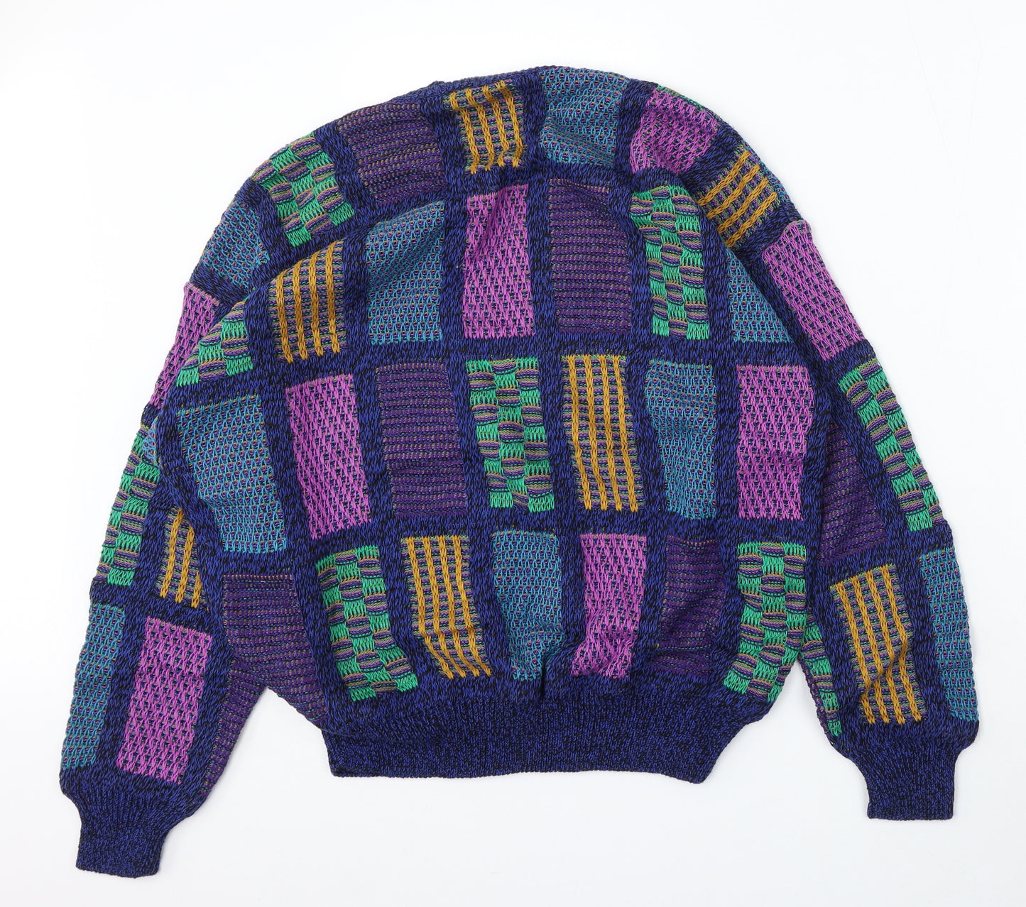 Nanibon Mens Blue V-Neck  Cotton Pullover Jumper Size XL