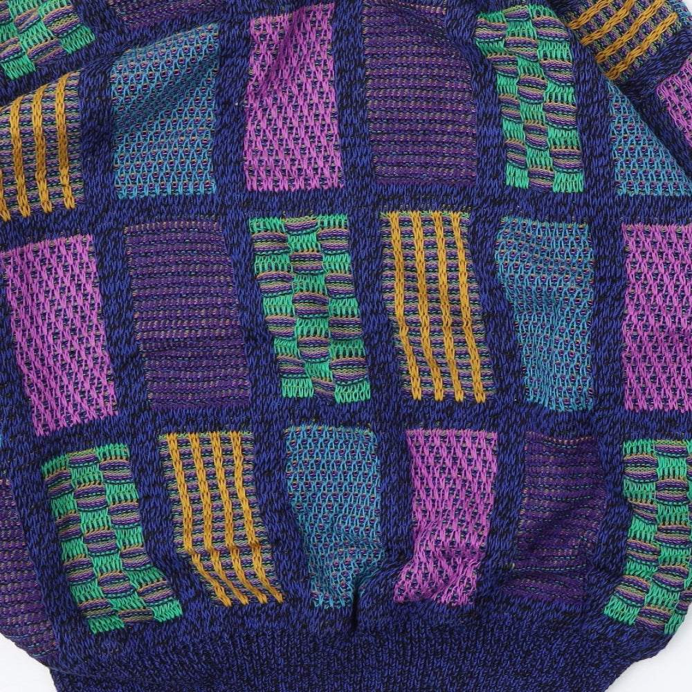 Nanibon Mens Blue V-Neck  Cotton Pullover Jumper Size XL