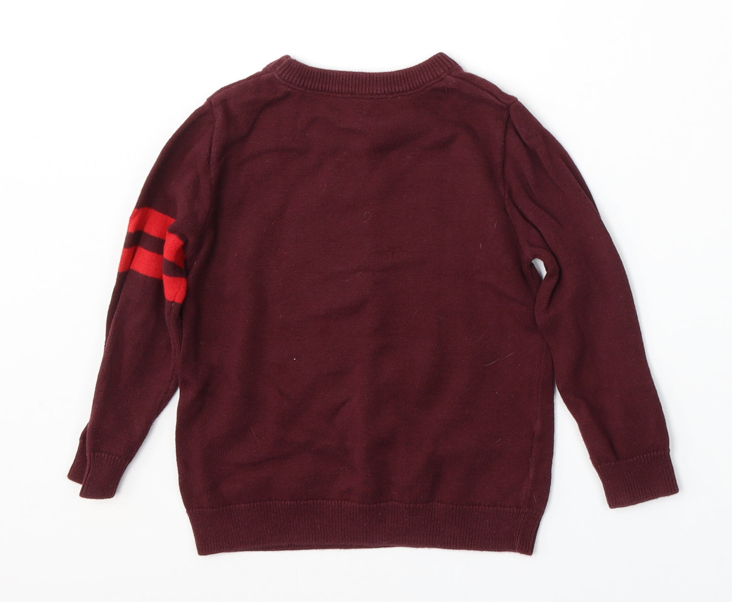 Country Road Boys Red Round Neck  Cotton Pullover Jumper Size 4 Years