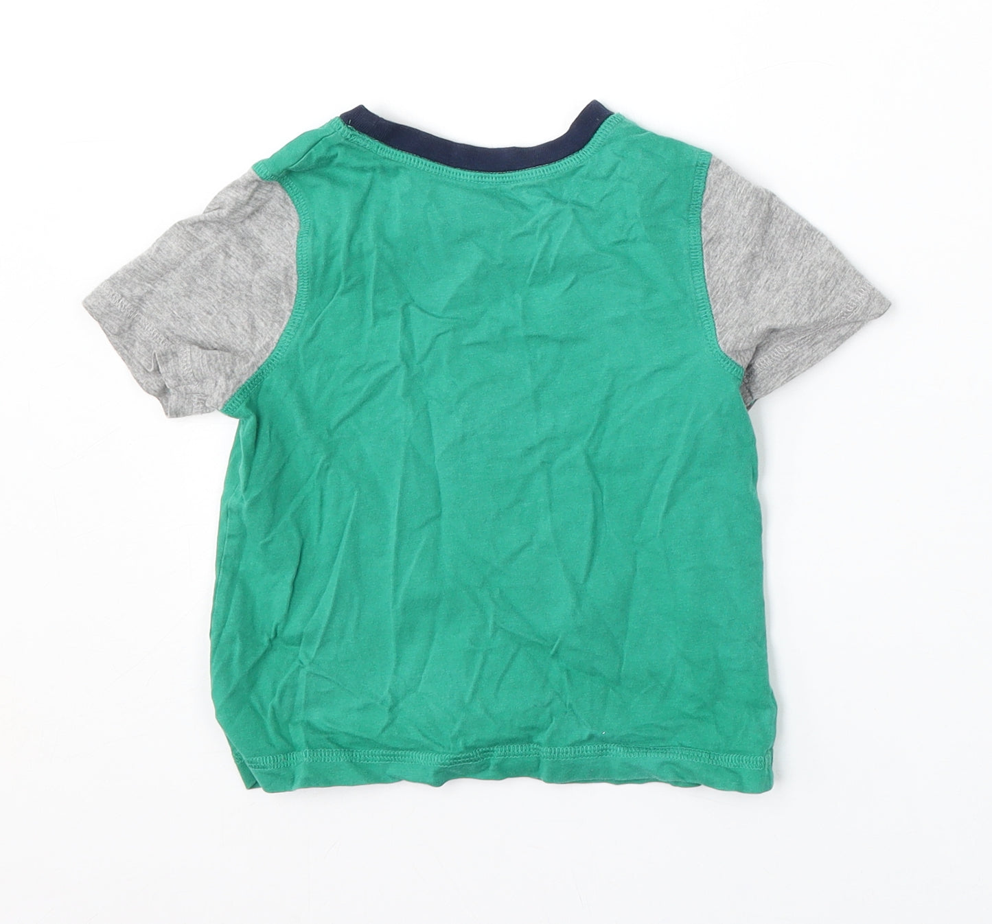 George Boys Green  Cotton Basic T-Shirt Size 3-4 Years Round Neck