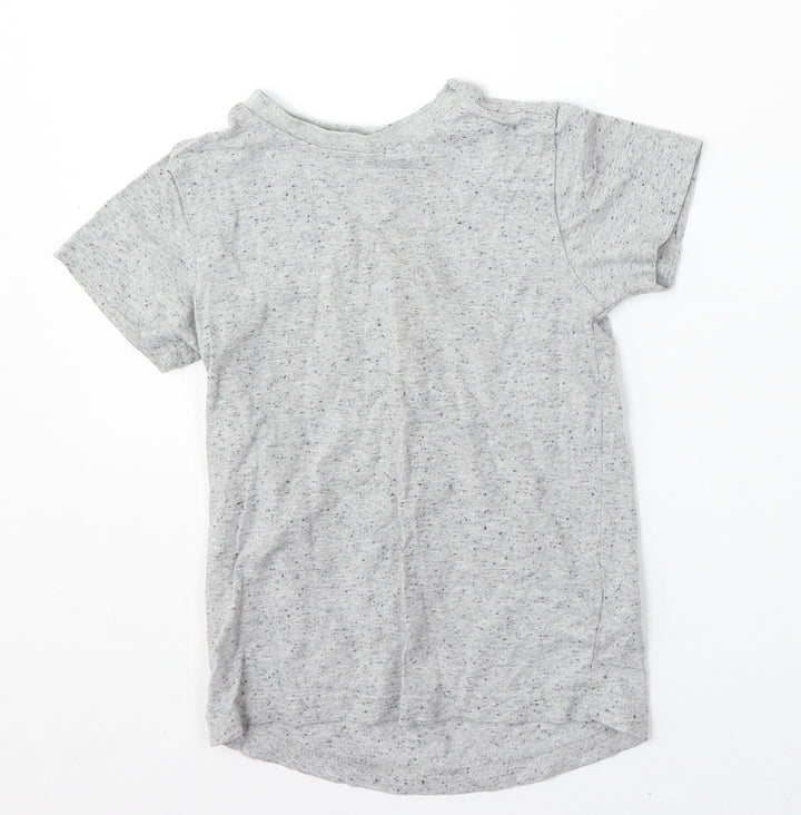 NEXT Boys Grey  Cotton Basic T-Shirt Size 4 Years Round Neck