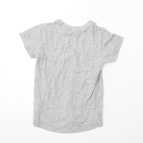 NEXT Boys Grey  Cotton Basic T-Shirt Size 4 Years Round Neck