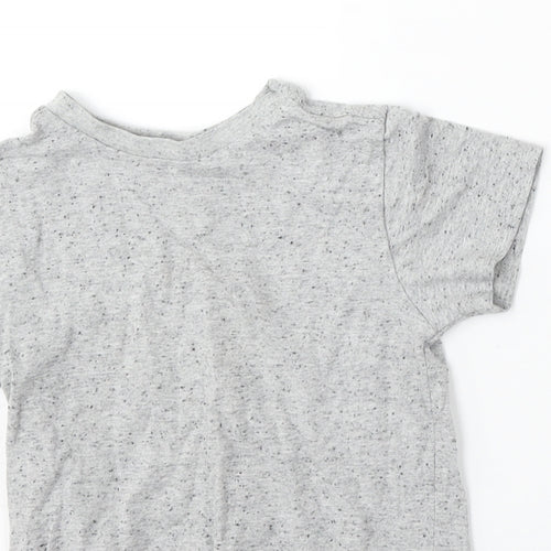 NEXT Boys Grey  Cotton Basic T-Shirt Size 4 Years Round Neck