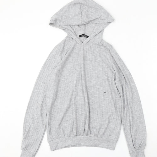 Boohoo Womens Grey  Polyester Pullover Hoodie Size 8