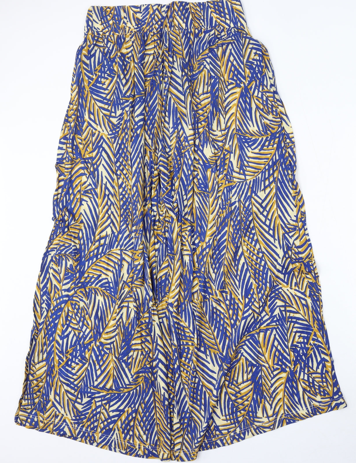 River Island Womens Blue Floral Viscose Trousers  Size 14 L29 in Regular