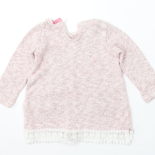 Young Dimension Girls Pink  Cotton Pullover Jumper Size 12-18 Months