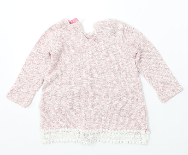 Young Dimension Girls Pink Cotton Pullover Jumper Size 12-18 Months