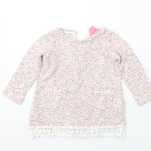 Young Dimension Girls Pink  Cotton Pullover Jumper Size 12-18 Months