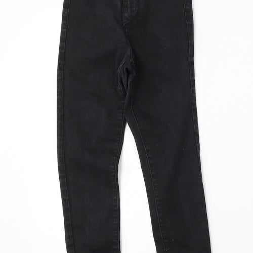 Denim Co Womens Black  Cotton Skinny Jeans Size 8 L25 in Regular Button