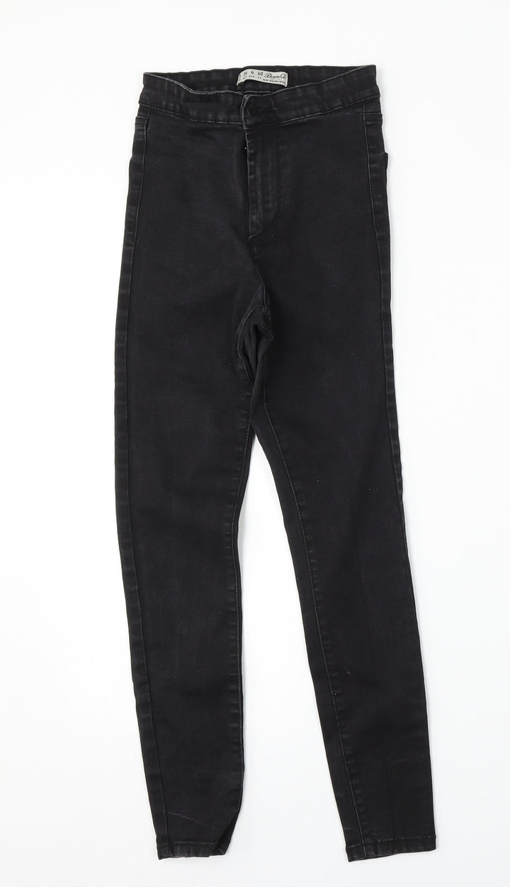 Denim Co Womens Black Cotton Skinny Jeans Size 8 L25 in Regular Button
