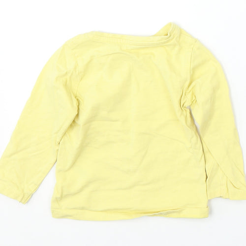 Nutmeg Girls Yellow  Cotton Basic T-Shirt Size 12 Months Round Neck