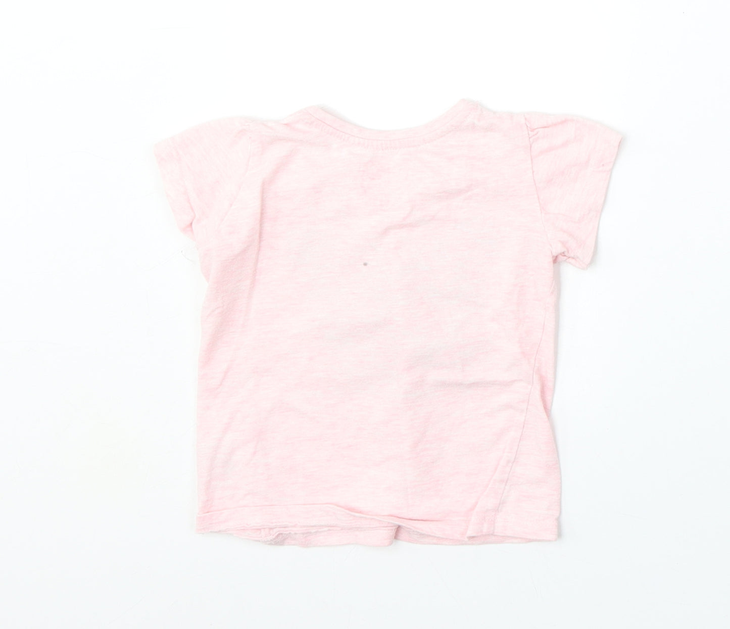 Young Dimension Girls Pink  Cotton Basic T-Shirt Size 18-24 Months Round Neck