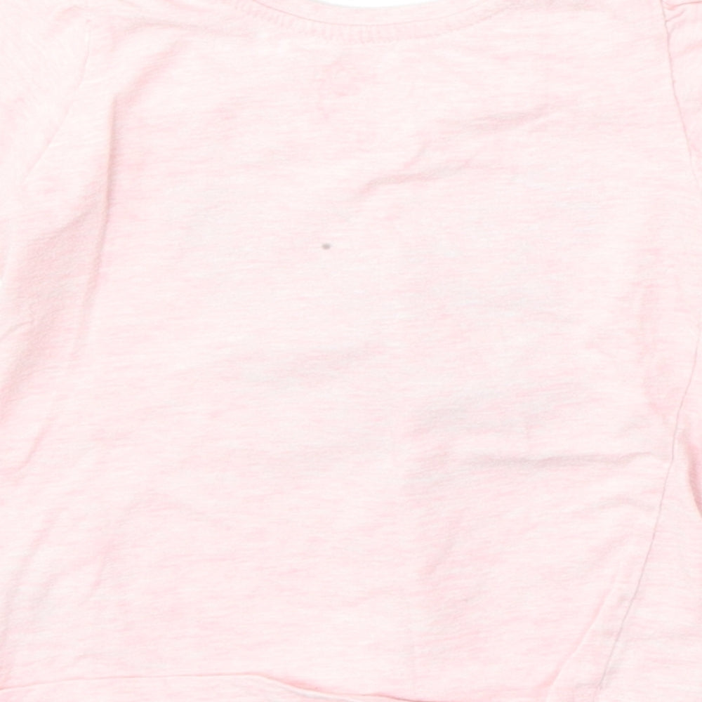Young Dimension Girls Pink  Cotton Basic T-Shirt Size 18-24 Months Round Neck