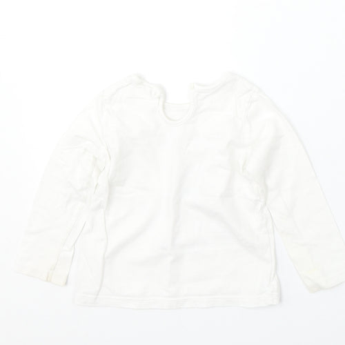 F&F Girls White  Cotton Basic T-Shirt Size 12-18 Months Round Neck