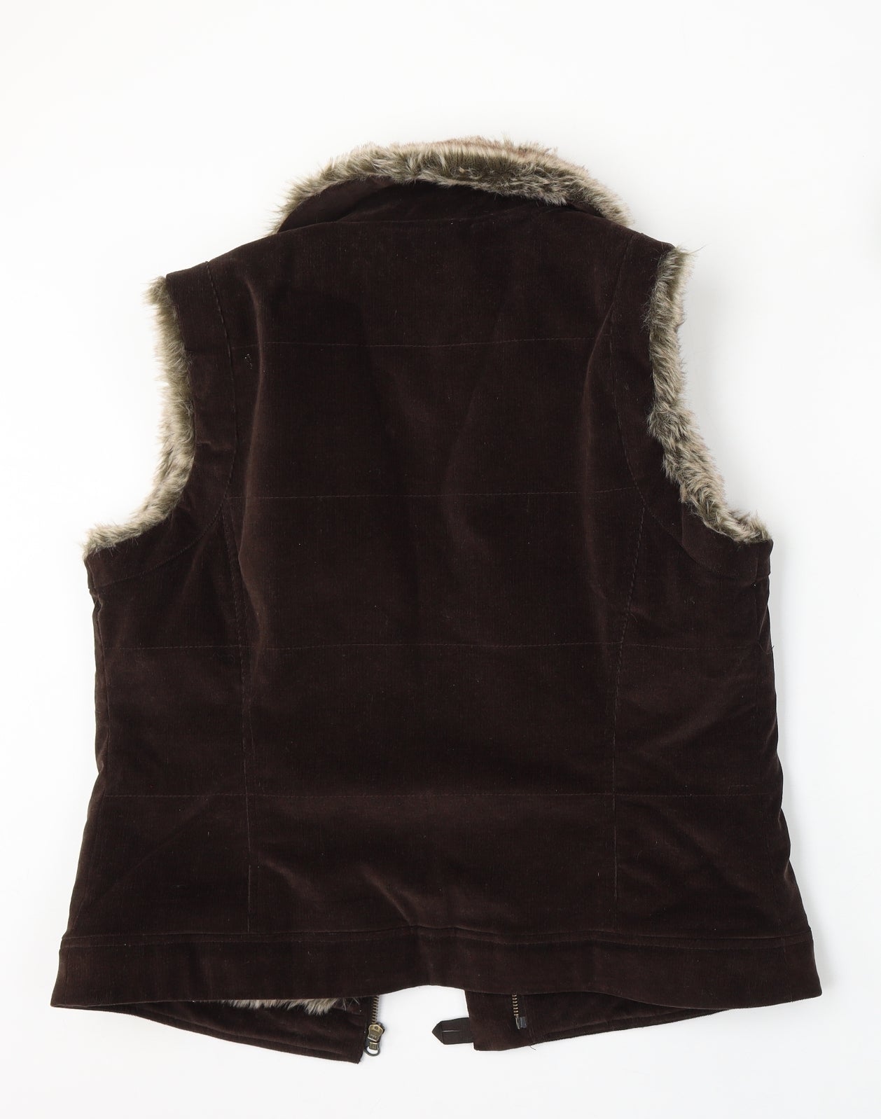 Monsoon Womens Brown   Gilet Jacket Size 14  Zip